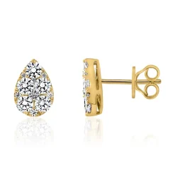 Gold Ohrschmuck Tropfen für Damen mit Lab Brillanten BDE0070LG-GSL