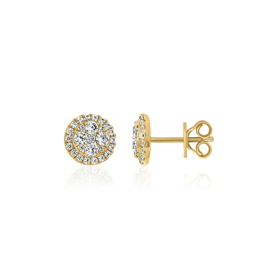 Gold Ohrstecker für Damen mit Diamanten, Lab Grown BDE0054LG-GSL