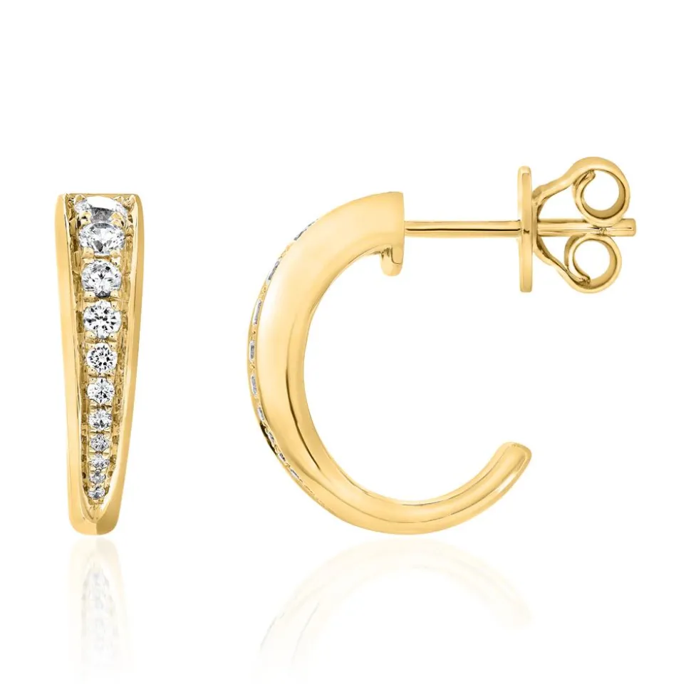 Gold Ohrstecker für Damen mit Diamanten BDE0064-GSL