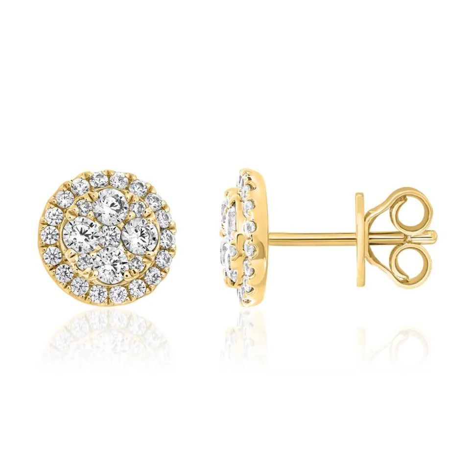 Gold Ohrstecker für Damen mit Diamanten BDE0054-GSL