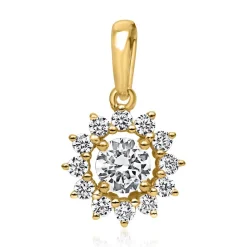 Goldene Damenkette mit Diamantanhänger BDP0051-GSLK