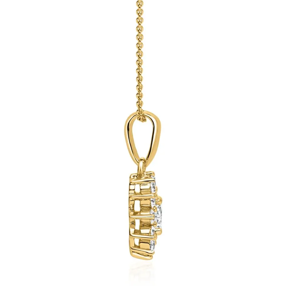 Goldene Damenkette mit Diamantanhänger BDP0051-GSLK