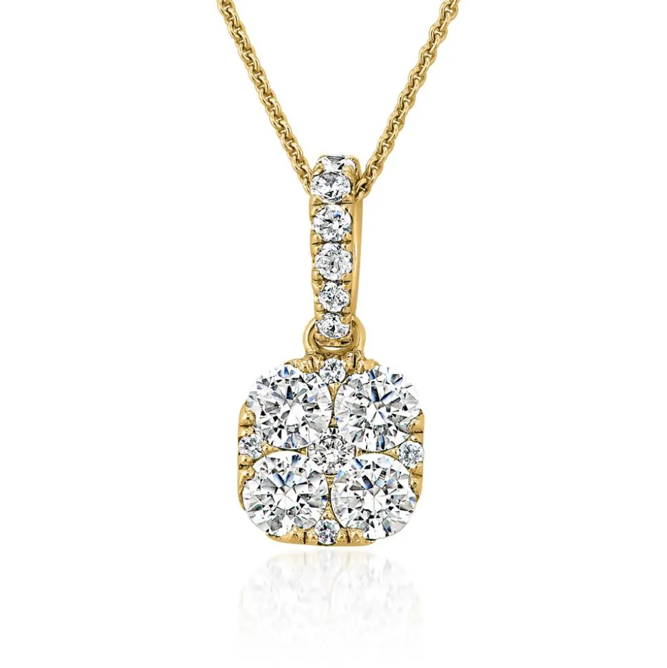 Goldene Kette mit Anhänger, lab grown Diamanten BDP0050LG-GSLK