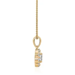 Goldene Kette mit Halo-Diamantanhänger BDP0045-GSLK