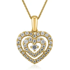 Goldene Kette mit Herzanhänger, lab grown Diamanten BDP0041LG-GSLK