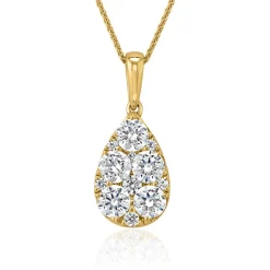 Goldener Anhänger Tropfen mit Diamanten für Damen BDP0048-GSL