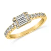 Goldener Damenring mit Diamanten, Baguetteschliff BDR0085-GSL