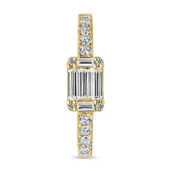 Goldener Damenring mit Diamanten, Baguetteschliff BDR0085-GSL