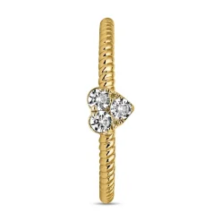 Goldener Damenring mit Herz, Diamanten BDR0097-GSL