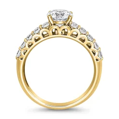 Goldener Diamantring für Damen, gravierbar BDR0002-GSL