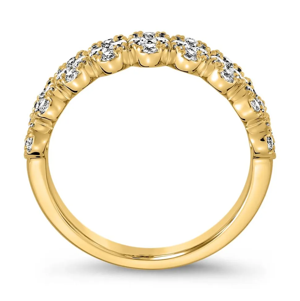 Goldener Diamantring für Damen mit Labordiamanten BDR0049LG-GSL