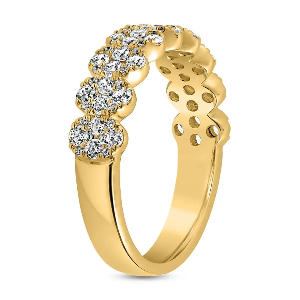 Goldener Diamantring für Damen mit Labordiamanten BDR0049LG-GSL