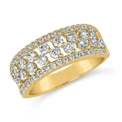 Goldener Diamantring für Damen, gravierbar BDR0073-GSL