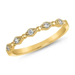 Goldener Diamantring für Damen, gravierbar BDR0113-GSL