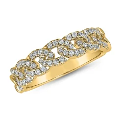Goldener Gliederring mit Brillanten, gravierbar BDR0066-GSL