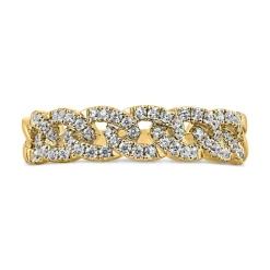 Goldener Gliederring mit Brillanten, gravierbar BDR0066-GSL
