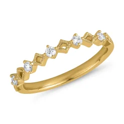 Goldener Gravurring für Damen mit Brillanten BDR0118-GSL