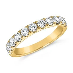 Goldener Half Eternity Ring mit lab-grown Diamanten BDR0130LG-GSL