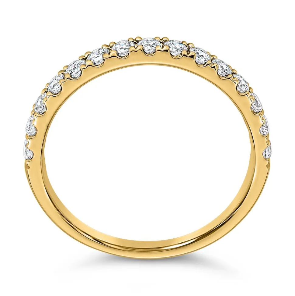 Goldener Half Eternity Ring mit lab-grown Diamanten BDR0128LG-GSL