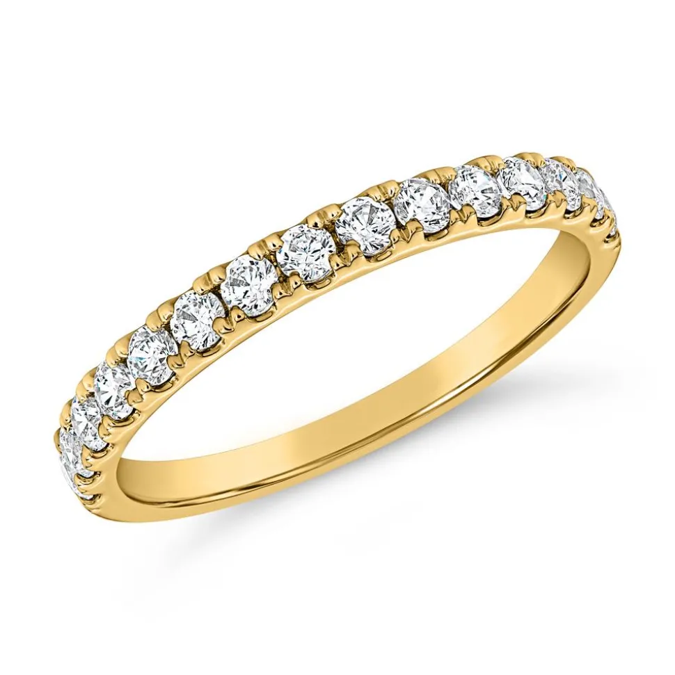 Goldener Half Eternity Ring mit lab-grown Diamanten BDR0128LG-GSL