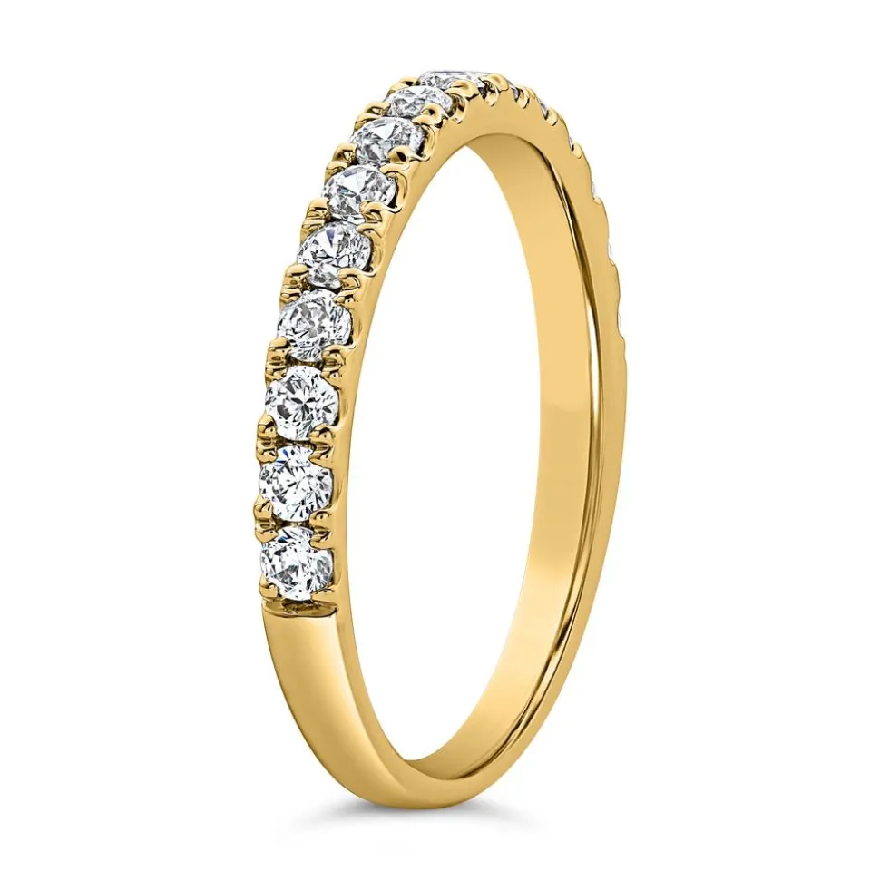 Goldener Half Eternity Ring mit lab-grown Diamanten BDR0128LG-GSL