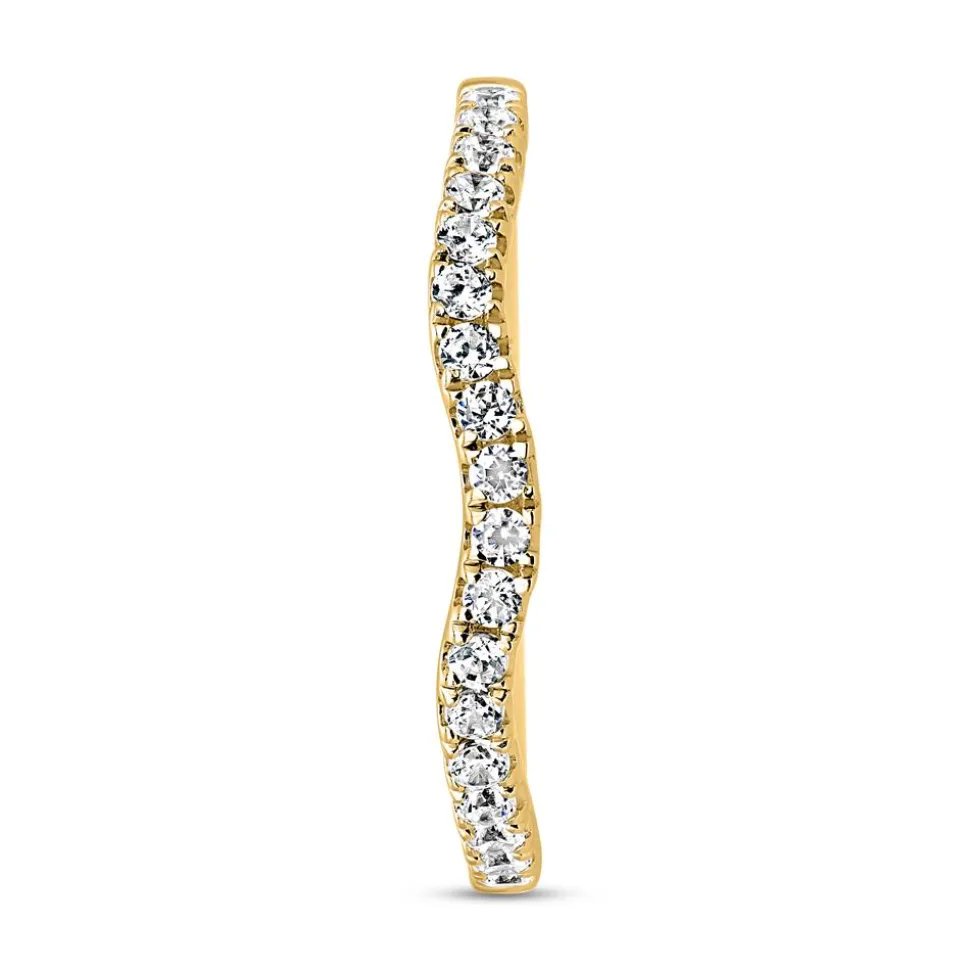 Goldener Half-Eternity Ring Welle mit Brillanten BDR0051-GSL