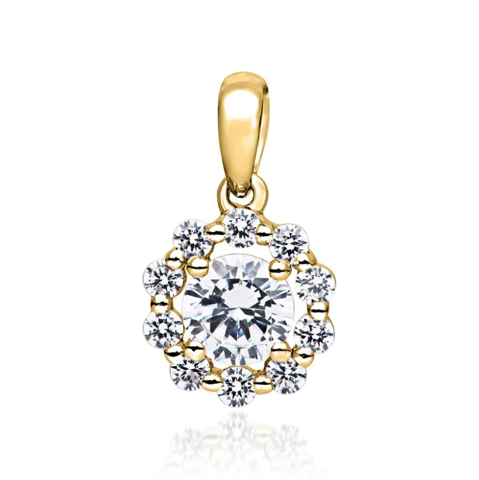 Goldener Halo Diamantanhänger für Damen BDP0045-GSL