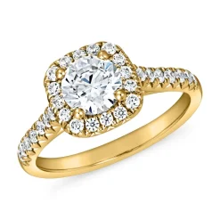 Goldener Halo-Diamantring, lab grown BDR0010LG-GSL