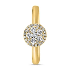 Goldener Halo-Ring mit Diamanten für Damen BDR0058-GSL