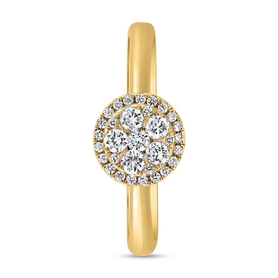 Goldener Halo-Ring mit Diamanten für Damen BDR0058-GSL