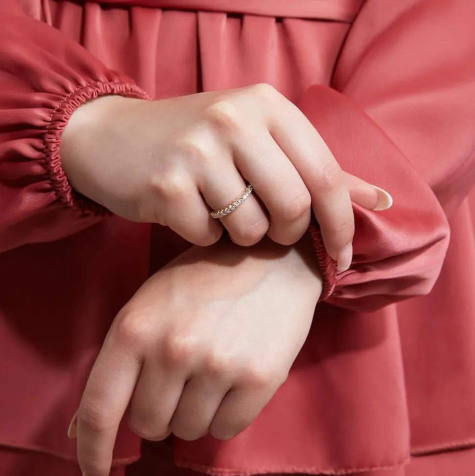 Goldener Ring für Damen aus Gelbgold mit Diamanten BDR0050-GSL