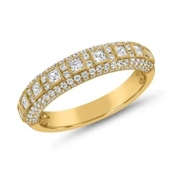 Goldener Ring für Damen mit Diamantbesatz BDR0054-GSL
