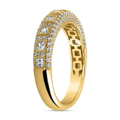 Goldener Ring für Damen mit Diamantbesatz BDR0054-GSL