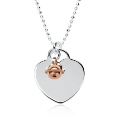 Gravierbare 925er Silberkette Herz Glöckchen roségold SN0414SL