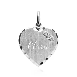 Gravierbare Herzkette aus Sterlingsilber mit Zirkonia SP0980SLK