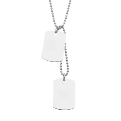 Gravierbare Kette mit Dog-Tag aus 925er Silber SP0804-SLK