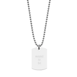 Gravierbare Kette mit Dog-Tag aus 925er Silber SP0804-SLK