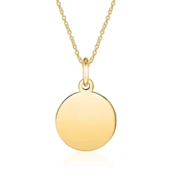 Gravierbarer Anhänger aus 585er Gold, rund GP0320-14KYSL