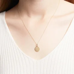 Gravierbarer Anhänger aus 585er Gold, rund GP0320-14KYSL