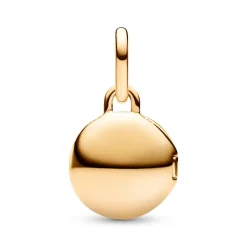 Gravierbarer Charm-Anhänger Schloss, Zirkonia, IP Gold 763066C01