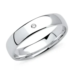 Gravierbarer Damenring aus 585er Weißgold mit Diamant ER0001-DiaSL