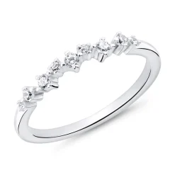 Gravierbarer Damenring aus Sterlingsilber mit Zirkonia SR0489SL
