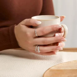 Gravierbarer Damenring aus Sterlingsilber mit Zirkonia SR0489SL