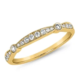 Gravierbarer Damenring aus Gelbgold mit Diamanten BDR0122-GSL