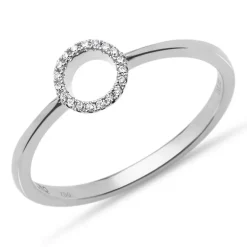 Gravierbarer Diamantring 0,05 ct. 750er Weißgold DR0071SL