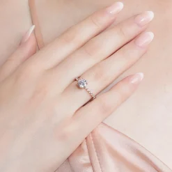 Gravierbarer Diamantring aus Roségold BDR0027-RSL