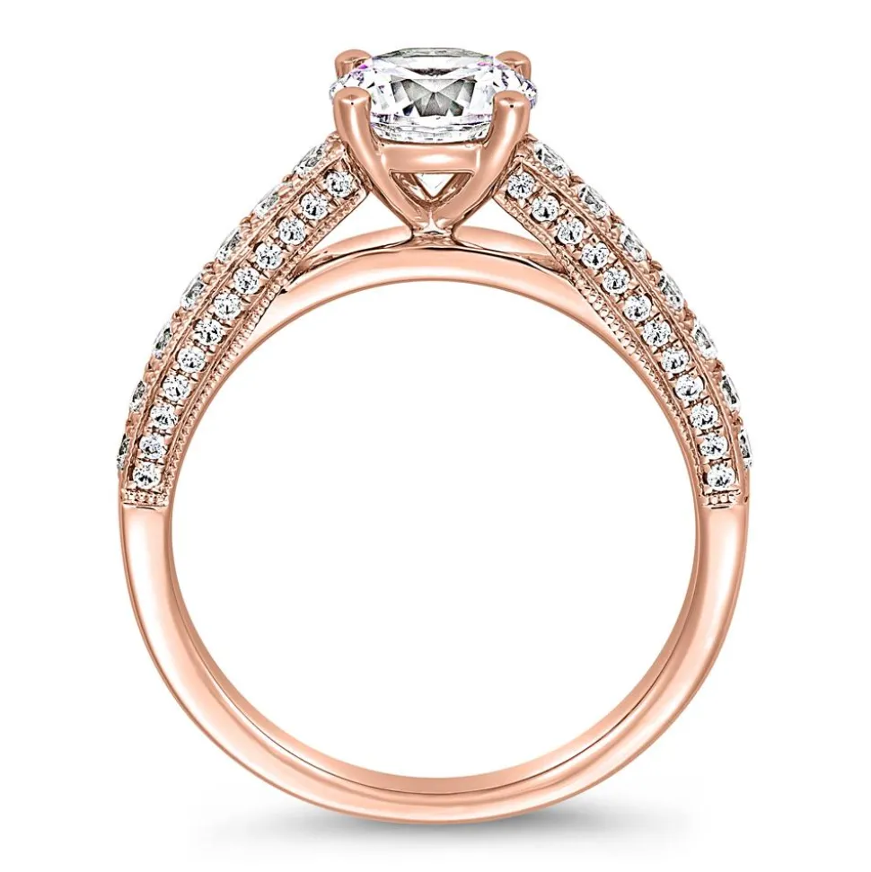 Gravierbarer Diamantring aus Roségold für Damen BDR0005-RSL