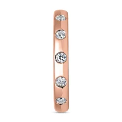 Gravierbarer Diamantring aus Roségold für Damen BDR0124-RSL