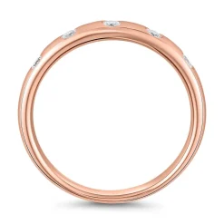Gravierbarer Diamantring aus Roségold für Damen BDR0124-RSL