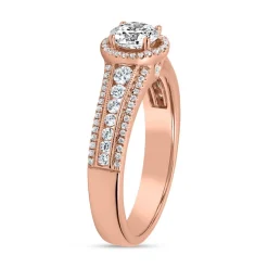 Gravierbarer Diamantring aus Roségold für Damen BDR0014-RSL